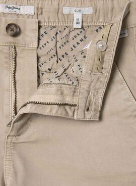 Bermudes Pepe Jeans beige chino pour enfant