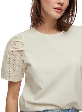 T-shirt Vila Merry beige pour femme