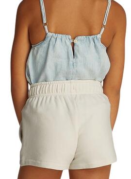 Shorts Calvin Klein Jeans Script blanc pour fille