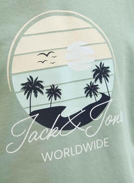 Sweatshirt Jack and Jones Palm vert pour homme