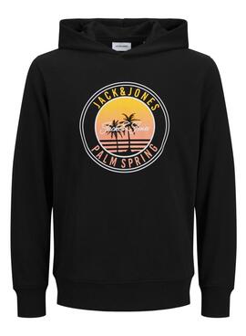 Sweat à capuche Jack and Jones Palm noir pour homme