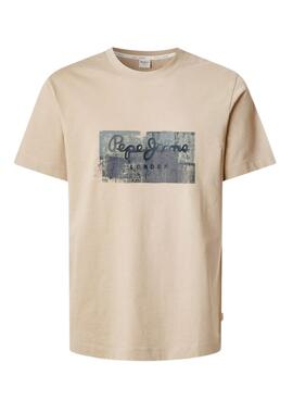 T-shirt Pepe Jeans Dalter beige pour homme