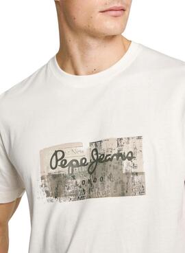 T-shirt Pepe Jeans Dalter blanc pour homme