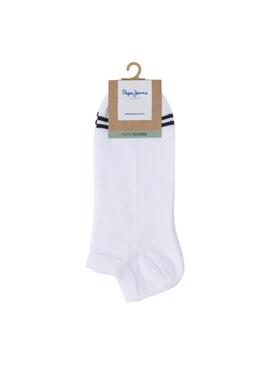 Chaussettes Pepe Jeans blanches cheville pour homme