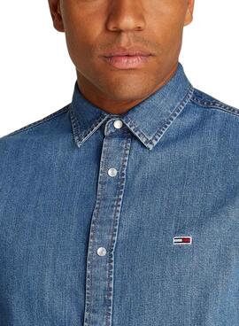 Chemise Tommy Jeans Mid bleue pour homme