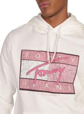 Sweatshirt Tommy Jeans DNA blanc pour homme