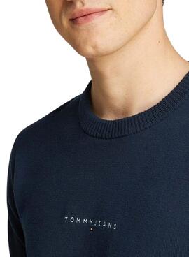 Maillot Tommy Jeans Linear marine pour homme