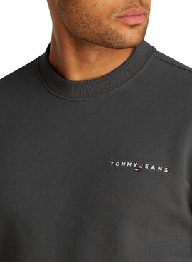 Sweatshirt Tommy Jeans Linear noir pour homme