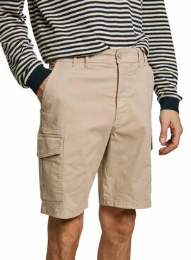 Bermuda Pepe Jeans Seasonal Cargo beige pour homme