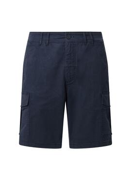 Short cargo saisonnier bleu marine pour homme Pepe Jeans Bermuda.