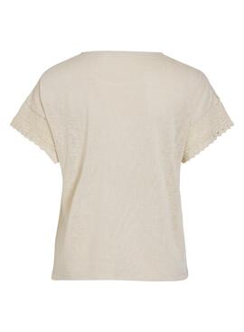 T-shirt Vila Vinulan beige pour femme