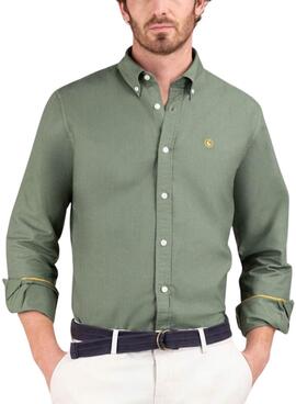 Chemise El Ganso Garment Dyed verte pour homme