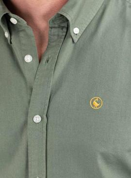 Chemise El Ganso Garment Dyed verte pour homme