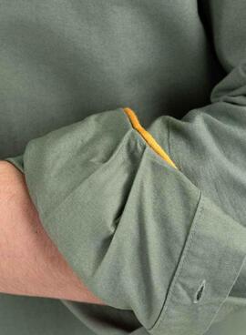 Chemise El Ganso Garment Dyed verte pour homme
