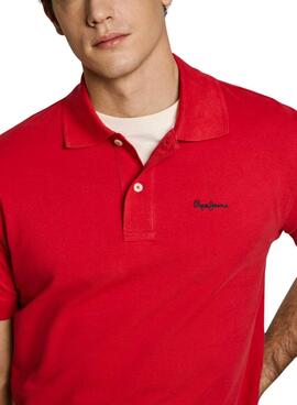 Chemise Polo Pepe Jeans Essential rouge pour homme
