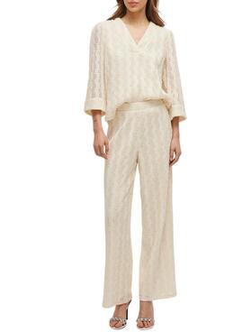 Blouse Vila Vilumena beige pour femme