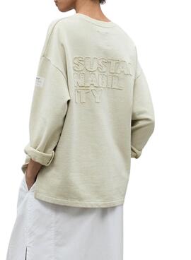 Sweatshirt Ecoalf Sustain beige pour femme