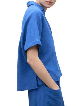 Chemise Ecoalf Denis bleue pour femme