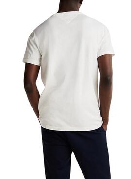 T-shirt Tommy Jeans Varsity Pop blanc pour homme