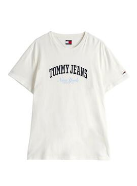 T-shirt Tommy Jeans Varsity Pop blanc pour homme