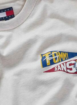 Maillot Tommy Jeans Tiger beige pour homme