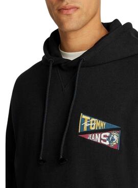 Sweat à capuche Tommy Jeans Tiger noir pour homme