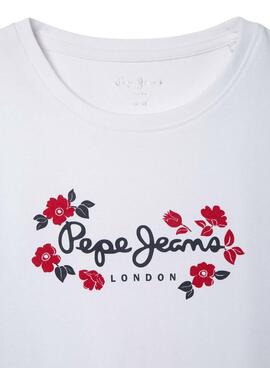 T-shirt Pepe Jeans Maisie blanc pour fille