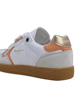 Chaussures Pepe Jeans Ball retro blanches pour fille