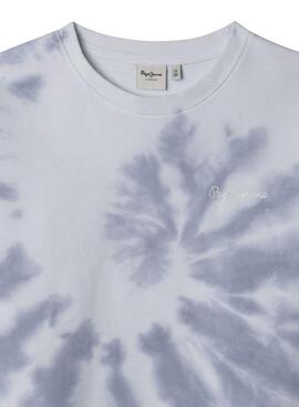 Sweatshirt Pepe Jeans Amber bleue et blanche pour fille