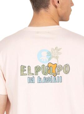 T-shirt El Pulpo Texte Hawaii Beige Pour Homme