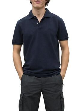 Polo Ecoalf Ted marine pour homme