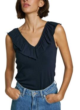 Haut Pepe Jeans Millie bleu marine pour femme