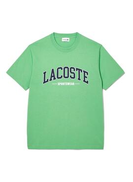 T-shirt Lacoste logo sportif vert pour homme