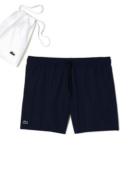 Maillot de bain Lacoste séchage rapide bleu marine pour homme