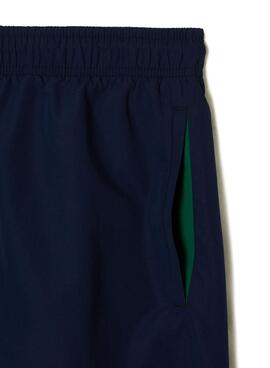 Maillot de bain Lacoste séchage rapide bleu marine pour homme