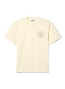 T-shirt Lacoste Logo Lacoste Paris beige pour homme