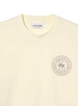 T-shirt Lacoste Logo Lacoste Paris beige pour homme
