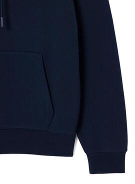 Sweat à capuche en molleton marine pour homme Lacoste