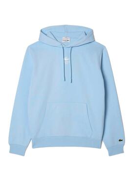 Sweat à capuche Lacoste à imprimé bleu pour homme et femme.