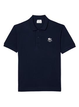 Polo Lacoste L.12.12 con estampado del logo marino para hombre y mujer