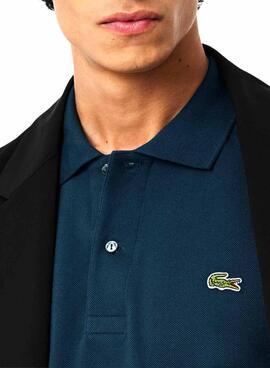 Polo Lacoste Piqué L.12.12 bleu pour homme.