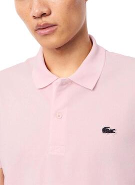 Polo Lacoste rose régulier pour hommes