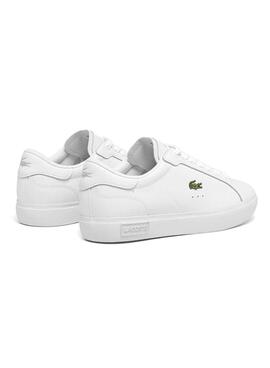 Sneakers Lacoste Powercourt en cuero blanco para mujer