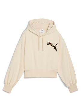 Sweatshirt Puma Leo Luxe beige pour femme