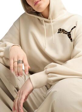 Sweatshirt Puma Leo Luxe beige pour femme