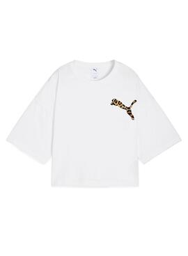 T-shirt Puma Leo Luxe blanc pour femme