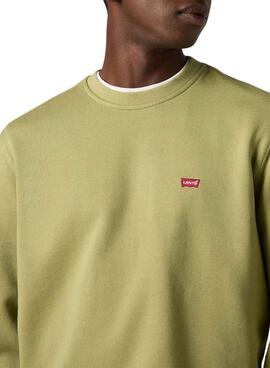 Sweat à capuche Levis Original Housemark vert pour homme