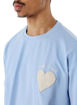 T-shirt Project X Paris Coeur bleu pour homme