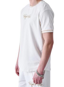 T-shirt Project X Paris logo brodé beige pour homme