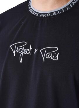 T-shirt Project X Paris logo brodé noir pour homme.